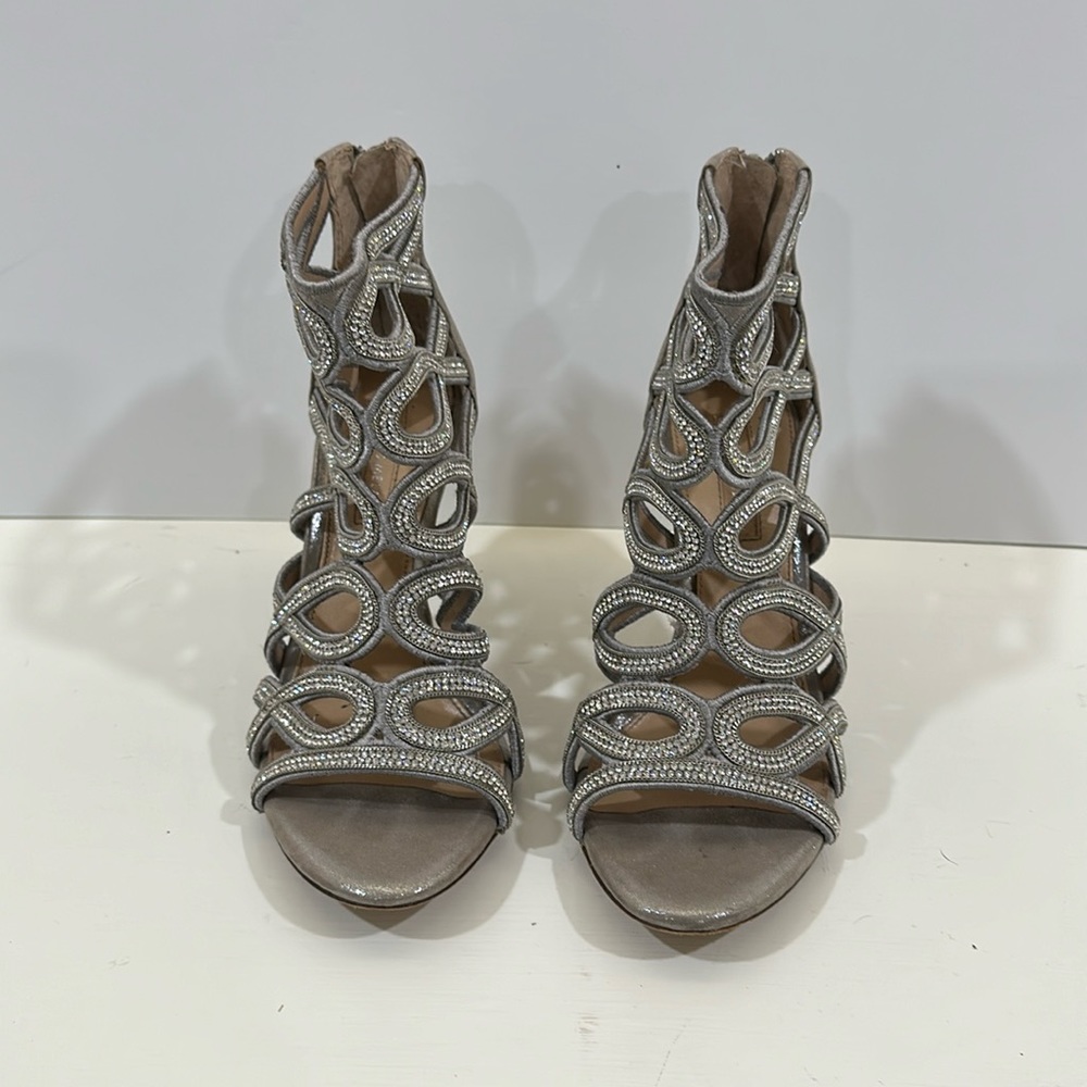 Antonio Melani silver beaded heels